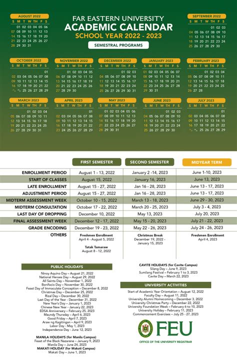 feu calendar|FEU Admissions .